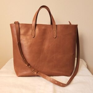Madewell Zip-top Leather Tote Bag
